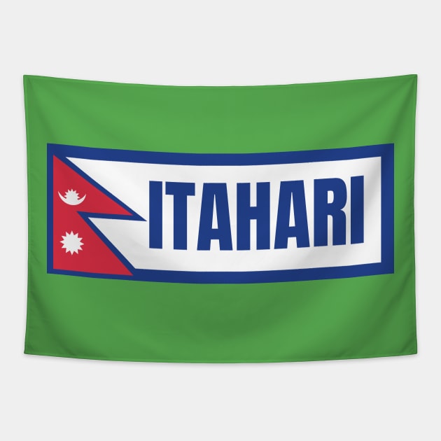 Itahari City with Nepal Flag Tapestry by aybe7elf