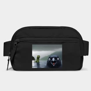 Crow Selfie with Loch Ness Monster Nessie funny photo Bag