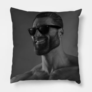 Giga Chad with sunglasses Pillow