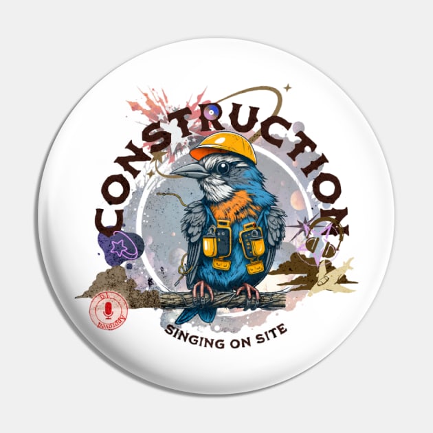 Construction bird - singing on site - part-time pet logo Pin by Art_dorabox