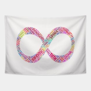 Infinity Symbol Silhouette Shape Text Word Cloud Tapestry