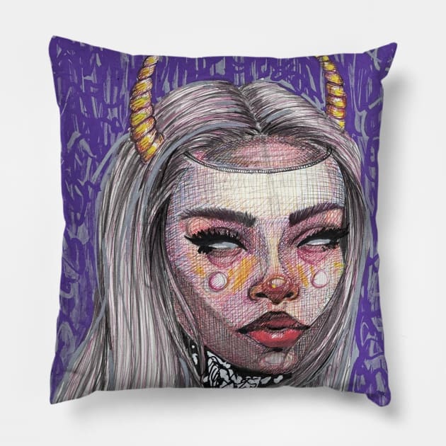 Purple Horn Pillow by oonakc