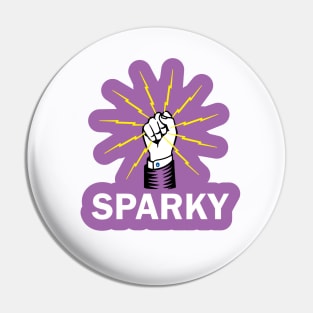 Sparky Lighting in Hand fist for Funny Electricians Pin