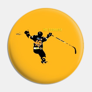 He Scores! - Hockey Player Pin