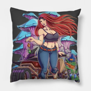 Biker Witch Pillow