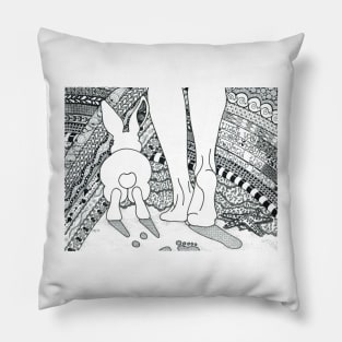 Rabbit Beyond the Rainbow Bridge Pillow