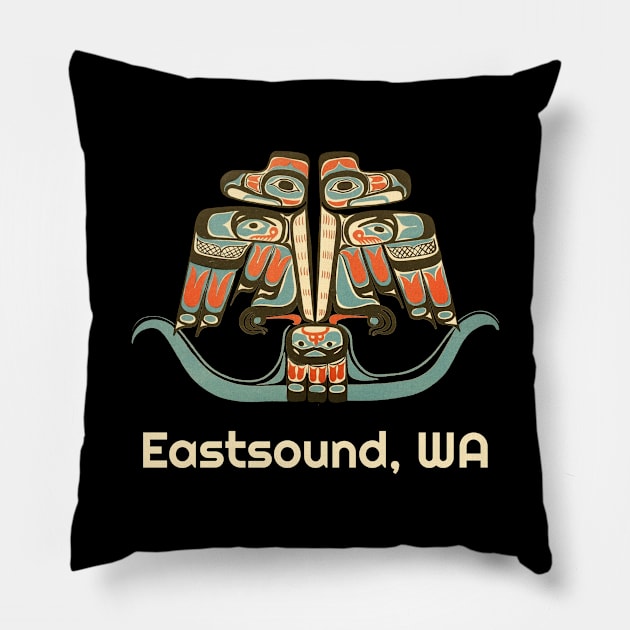 Eastsound, Washington Thunderbird PNW Native American Pillow by twizzler3b