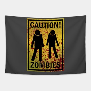 Caution Zombies Tapestry