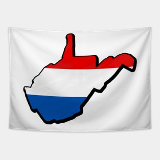 Red, White, and Blue West Virginia Outline Tapestry