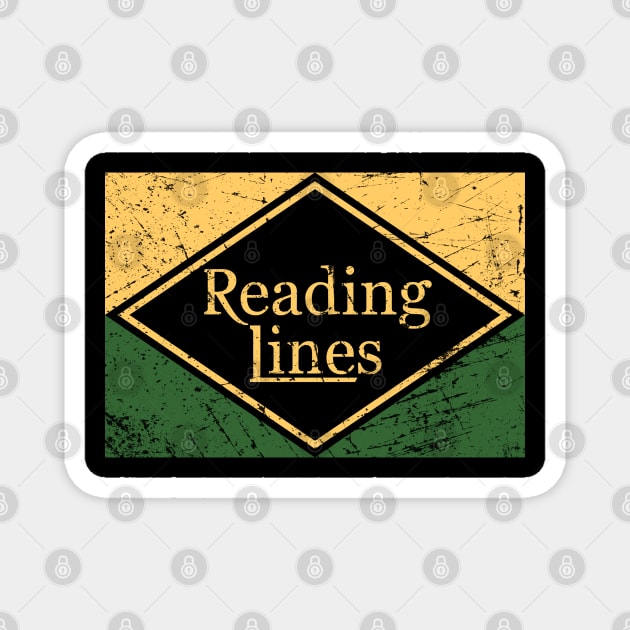 Distressed Reading Lines Railroad Logo Magnet by Railway Tees For All