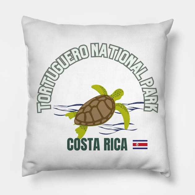 Tortuguero National Park Pillow by DW Arts Design