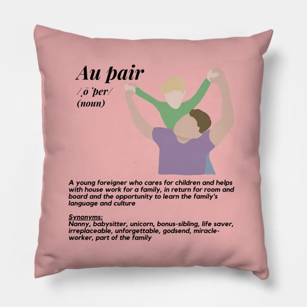 Au pair definition male red Pillow by Wiferoni & cheese