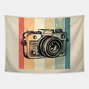 Vintage Colors Retro Photographer Camera Tapestry