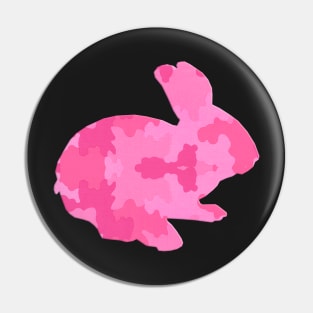 Cute Pink Camouflage Bunny Rabbit Pin
