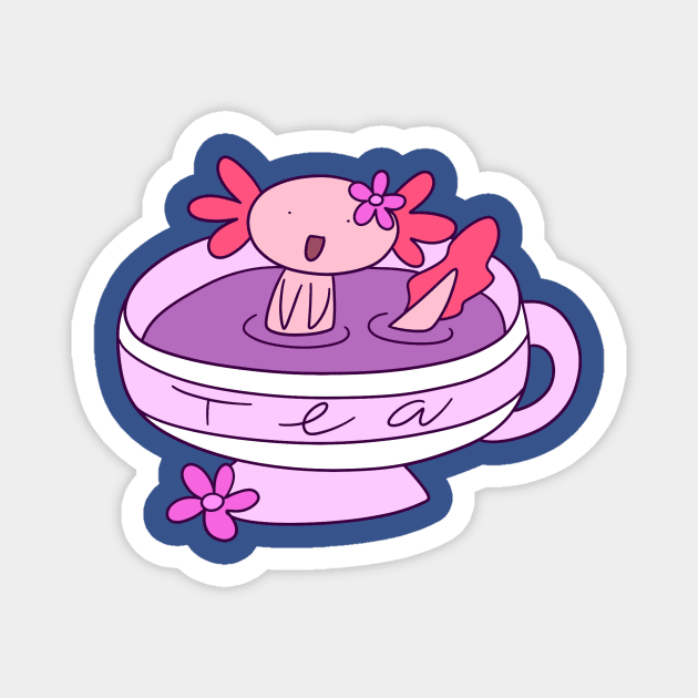 Axolotl Tea Magnet by saradaboru