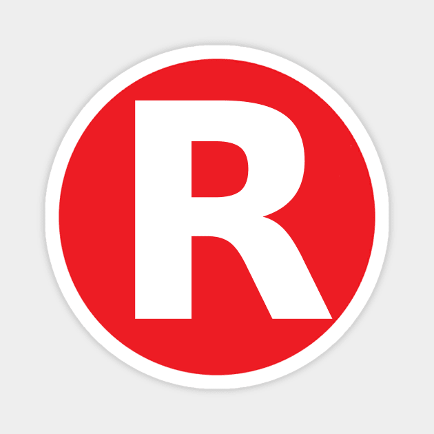 Letter R Big Red Dot Letters & Numbers Magnet by skycloudpics