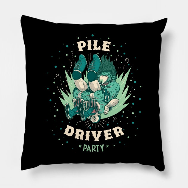 Pile Driver Party Pillow by itsbillmain