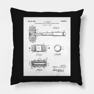 Judge Gavel Patent - Lawyer Art - Black And White Pillow