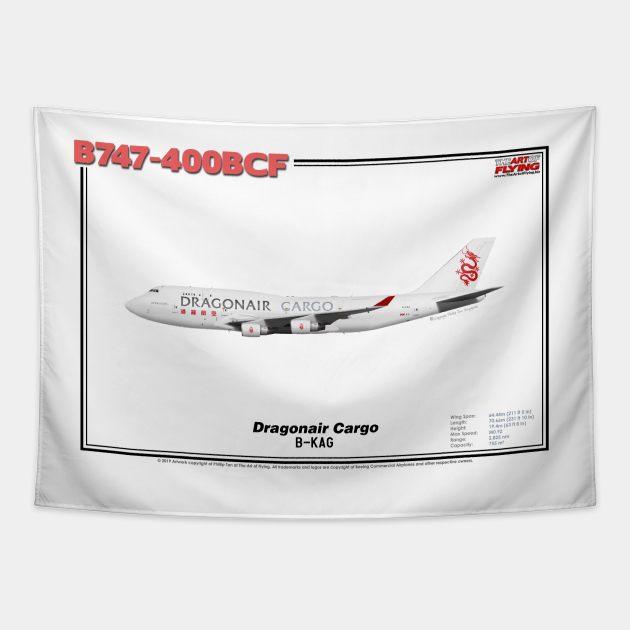 Boeing B747-400BCF - Dragon Cargo (Art Print) Tapestry by TheArtofFlying