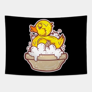 rubber duck cartoon Tapestry