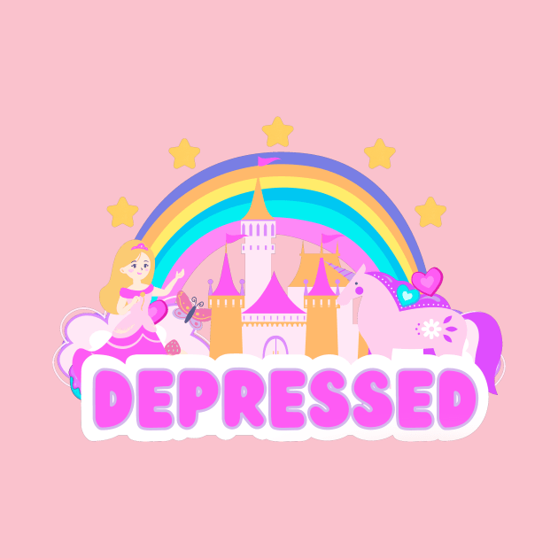 Depressed Unicorn Rainbow by Sandekala