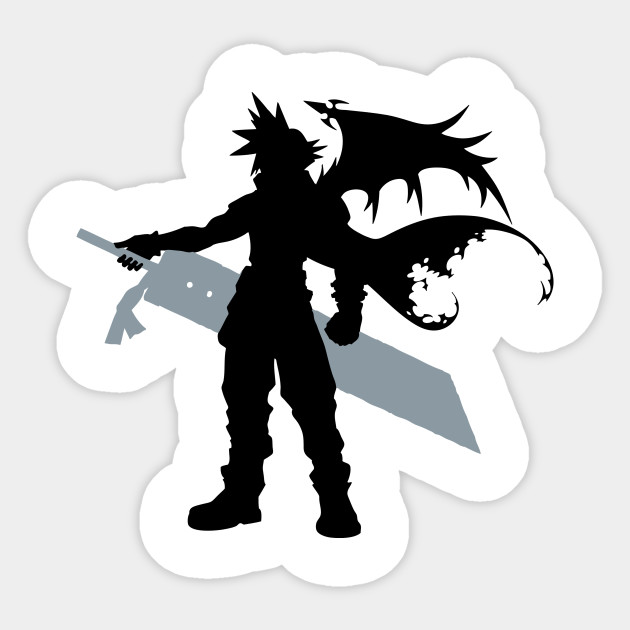Cloud Wings Giant Sword Silhouette Cloud Sticker Teepublic