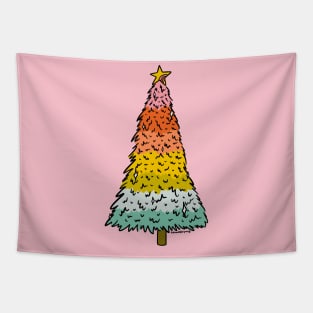 Rainbow Christmas Tree Tapestry