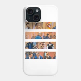 Trump Courtroom Sketch Comic Book Strip Phone Case