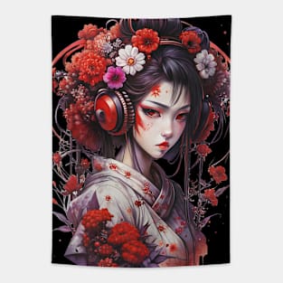 Anime Geisha Girl Tapestry