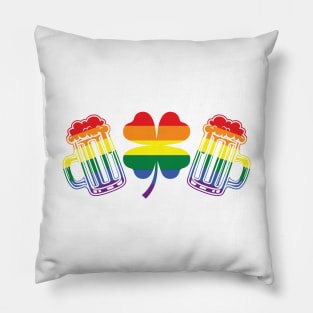 St. Patrick's Day LGBTQ Beer Mugs Design Pillow