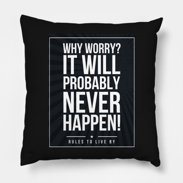 Rules to live by Subway style (white text on black) Pillow by Dpe1974