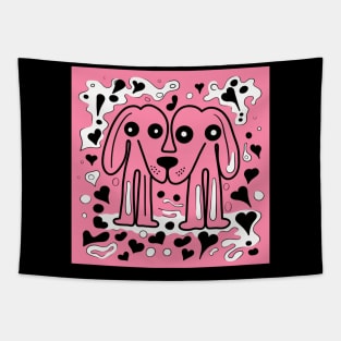 Funny Keith Haring, Dog Lover Tapestry