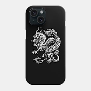 Chinese dragon art in linear style Phone Case