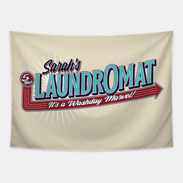 Sarah's 5 Hour Laundromat Tapestry by ResortMagicMerch