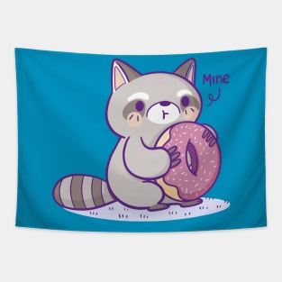 Raccoon With a Donut Tapestry