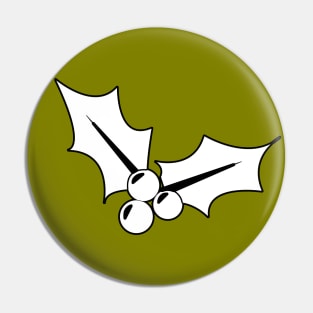 Christmas Mistletoe - Olive Green Pin