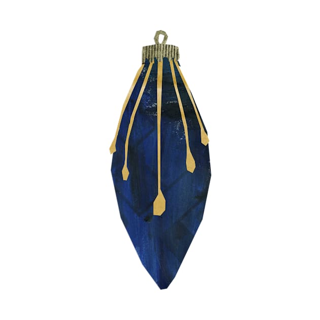 Bauble - Trad blue gold drops by Babban Gaelg