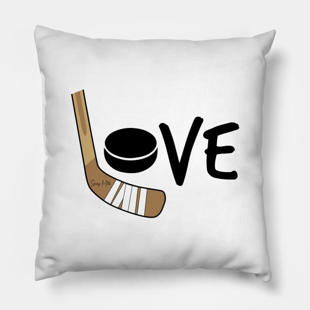 Love Hockey Color Pillow by SaucyMittsHockey