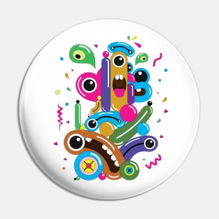 Bright cartoon doodle Pin