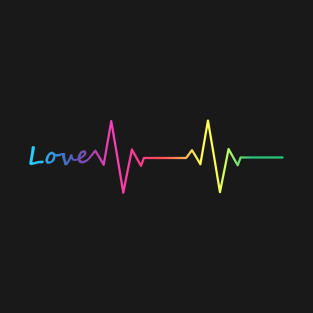 Rainbow Love Heartbeat T-Shirt