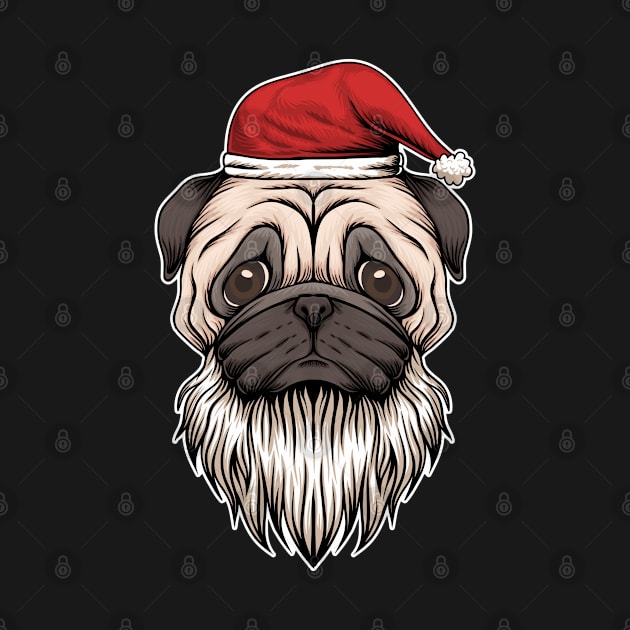 Cool Pug Santa Claus by divinoro trendy boutique