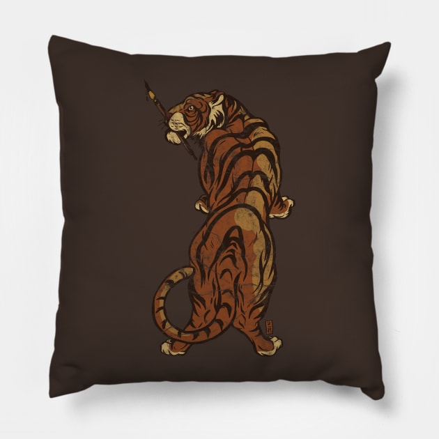 Tiger Ink Pillow by Thomcat23