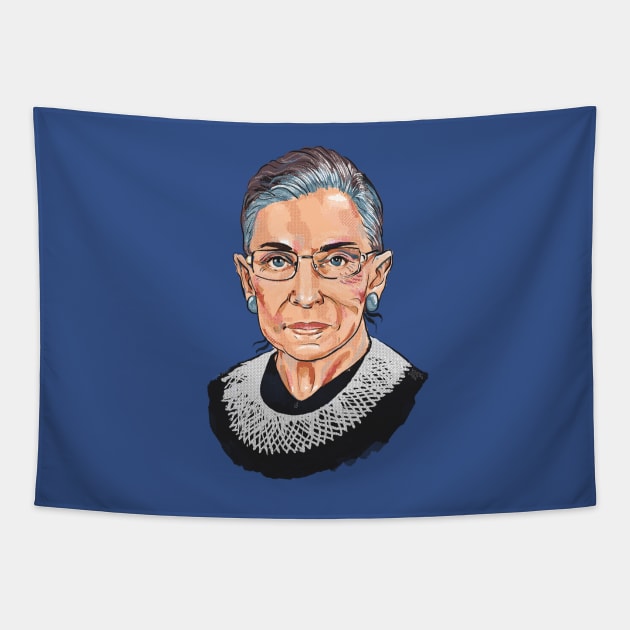 Supreme Court Justice Ruth Bader Ginsburg Tapestry by pastanaut