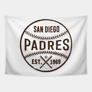 Vintage San Diego Padres Ball by Buck Tee Tapestry