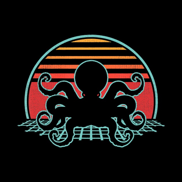 Kraken Retro Vintage Cthulhu 80S Style Octopus by hony.white