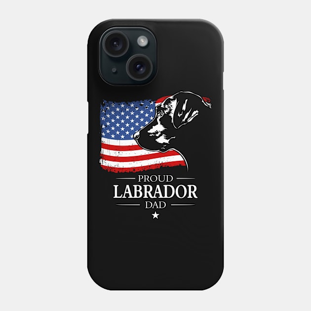 Proud Labrador Dad American Flag patriotic dog Phone Case by wilsigns