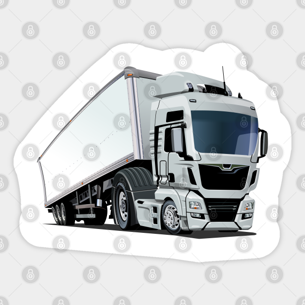 Cartoon semi truck - Cartoon Truck - Sticker | TeePublic Cartoon semi truck - Cartoon Truck - Sticker | TeePublic