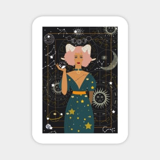 Aries girl, stars constellation Magnet