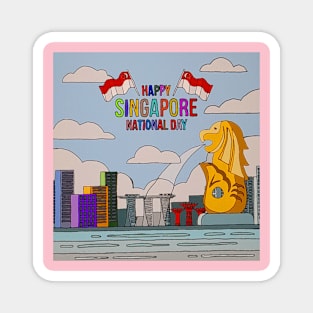 A scenery of the Merlion in Singapore Magnet