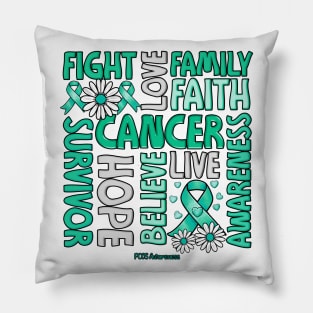 PCOS Awareness Awareness - Fight love survivor ribbon Pillow